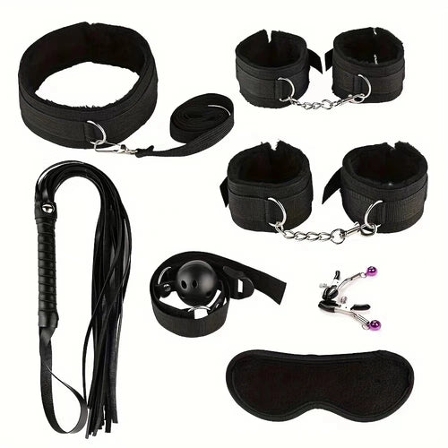 7 Piece Handcuffs Sex Toys For Women BDSM Sexual Couples Kit Erotic Accessories Handcuffs For Anal Plug Sex Game Adult Sexshop